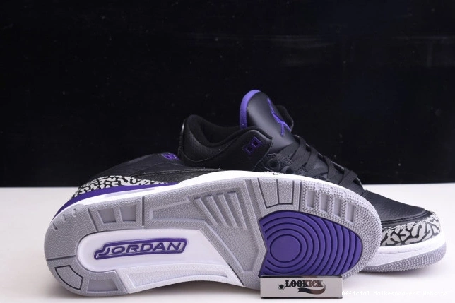 Official Maikesneakers Jordan Purple Air Black Court Retro CT8532-050 3 0802